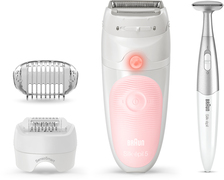 Braun Silk-épil 5 5-820 Epilator Voor Vrouwen Voor Zachte Ontharing, Wit/Roze