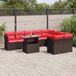 Maison Exclusive - Salon de jardin 10 pièces avec coussins, marron, polyrotin