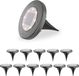 HOFTRONIC Ellis 12x Solar Grondspots Buiten Zwart - 8 LEDs - IP65