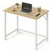 JOYFURNOS Bureau d’ordinateur pour bureau à domicile et chambre, 80 x 50 x 76 cm, Chêne naturel et blanc perle