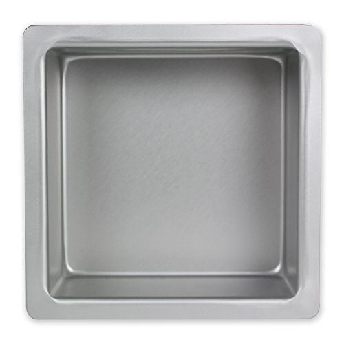 PME SQR084 Geanodiseerde Aluminium Vierkante Cake Pan 8 x 8 x 4-Inch Diep, Zilver