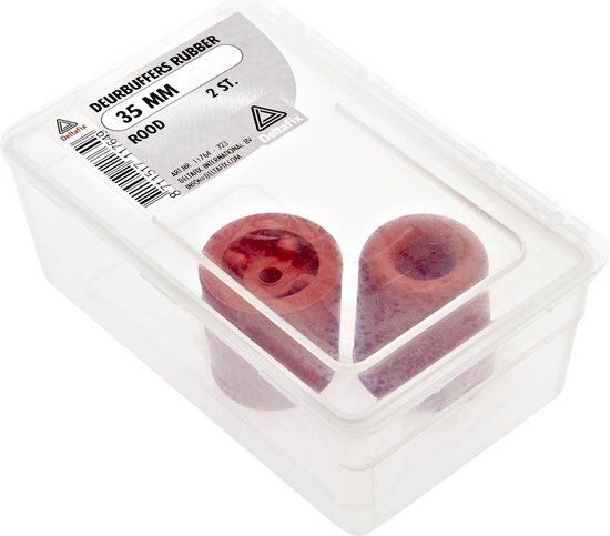 Deltafix Deurbuffer rubber 35mm rood 2st