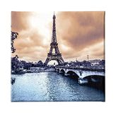 Homemania Eiffeltoren en landschappen voor woonkamer, slaapkamer, meerkleurig, 60 x 3 x 60 cm, HM20KNV60 x 60 – 257, polyester, hout