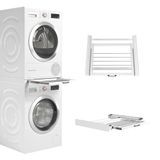 Wasophoogte® Tussenstuk Wasmachine Droger - Stapelkit voor Wasmachine en Droger - Universeel Tussenkader, Geschikt voor Elke Combinatie van Apparaten - Kleur: Wit, Duurzaam en Ruimtebesparend