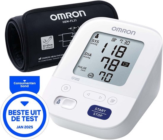 Omron X3 Comfort Bloeddrukmeter Bovenarm - Aanbevolen door Hartstichting - 5 jaar Garantie