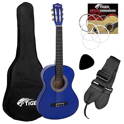 Tiger Music Beginner 1/2 grootte klassieke gitaar Pack Blauw 1/2 Blue With Bag