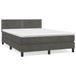 vidaXL Boxspringbed met matras, fluweel, donkergrijs, 140x190 cm