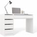 Bureau droit blanc 120 cm avec 5 tiroirs