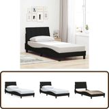 vidaXL Bedframe "Hanko" 90x200 cm Stof Zwart