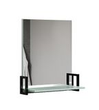 trendteam smart living - Matix - Wandspiegel - turquoise - badkamerspiegel met metalen frame - (b x h x d) 64 x 74 x 24 cm - spiegel met plank - krasbestendig
