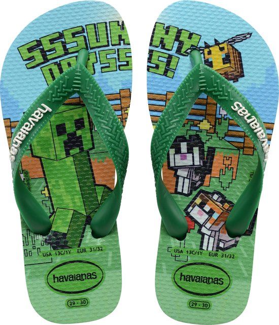 Havaianas HAV. KIDS MINECRAFT Groen Jongens Slippers - Groen