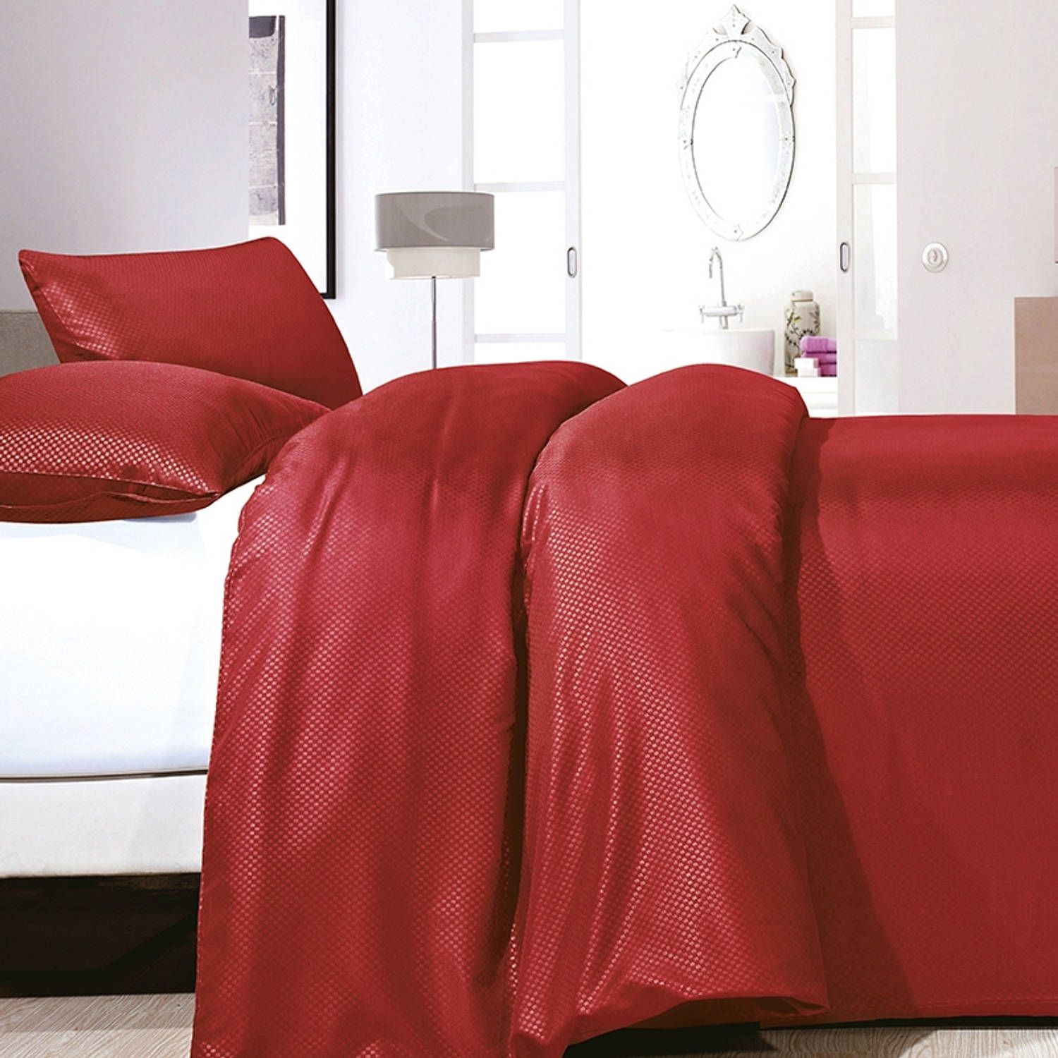 ZENsation Satin Point Dekbedovertrekset Lits-Jumeaux 240x200/220 + 2 kussenslopen 60x70 Rood