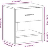 vidaXL Nachtkastje met lade 39x28x41 cm gerookt eikenkleurig