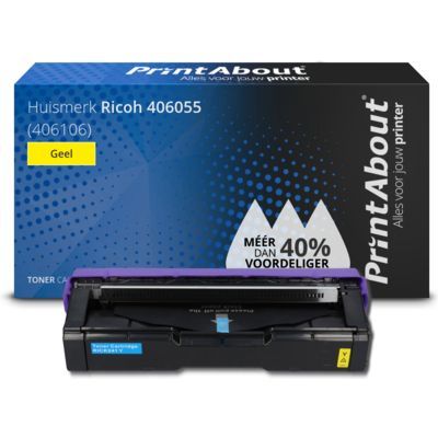 PrintAbout Huismerk Ricoh 406055 (406106) Toner Geel