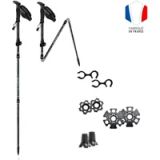 Guidetti Bâtons de marche pliants Flashlock Émeraude MK2 (x2)
