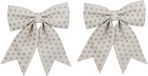 Bellatio Decorations Edelman Bv 2x Decoratie strikken/kerststrikken wit met gouden sterren 28 x 34 cm