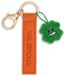 NICI porte-clés "Bonne chance !" Bande en similicuir, orange, 10 cm, avec trèfle