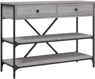 vidaXL Wandtafel met lades en schappen bewerkt hout grijs sonoma eiken