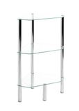 HAKU Plank chroom, Metaal, veiligheidsglas - Maat: B 45 cm x H 77 cm x D 32 cm, Stijl: Modern