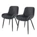 ML-Design Set van 2 Eetkamerstoelen Eetkamerstoel met rugleuning en armleuningen, antraciet, fluwelen zitting, metalen poten, Keukenstoelen Woonkamerstoelen Stoelen met bekleding