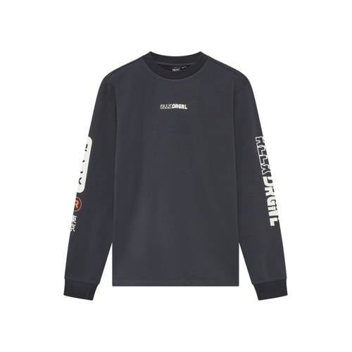 Rellix rechtvallende longsleeve met logo - antraciet