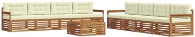 vidaXL - Ensemble de salon en bois d'acacia 8 places naturel et crème