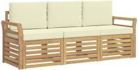 vidaXL Sofa-Set 2-zits Wit en Crèmekleurig Polyester