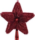 Decoris Kaemingk B.V. Kerstboom piek - ster - rood - kunststof - 23 cm