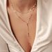 Hey Happiness Dubbele Layered Y-Ketting Dames Roestvrij Staal 18K Verguld – Verstelbaar tot 45 cm – Goud