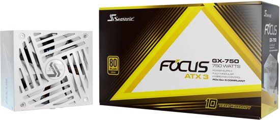 Seasonic Focus GX 750W ATX 3.1 80 Plus Gold Volledig Modulair Wit