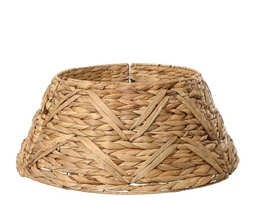 Kaemingk Kerstboomrok van waterhyacint, 57 x 25 cm, voor bomen tot 180 cm, afdekking kerstboomstandaard, hoes, dennenboommand, kerstboomkraag, natuurlijk bruin