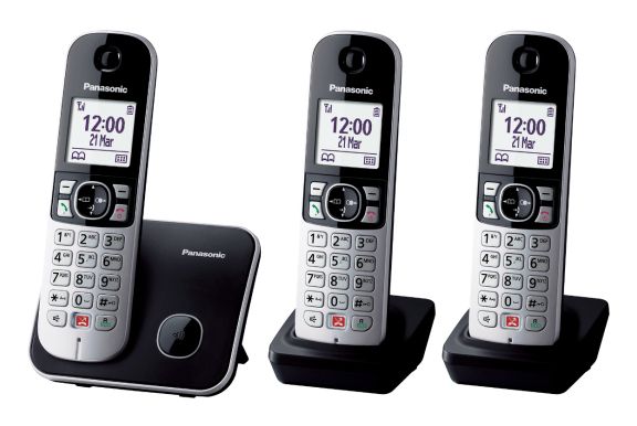 Panasonic KX-TG6853 DECT Trio Set - Draadloze telefoon - Grijs/Zwart