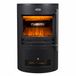 Hudson Reed Ecoso Poêle électrique cylindrique moderne - Noir - Flammes LED - Chauffage salon & cuisine