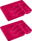 Hega Hogar Bestekbak - Fuchsia Roze - 5 Vakken - 34 x 26 x 5 cm