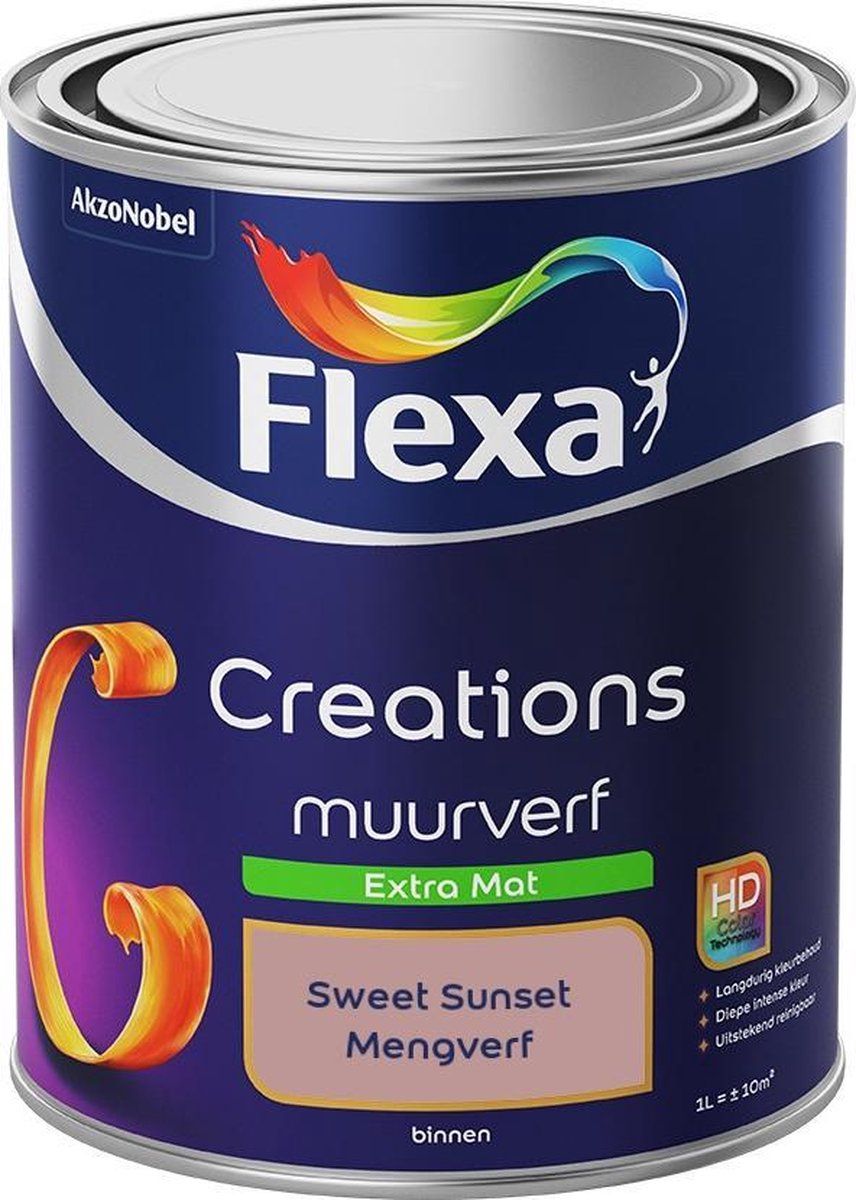FLEXA Creations Muurverf - Extra Mat - Sweet Sunset - 1 liter