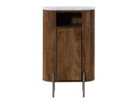 Meuble de rangement pour salle de bain en bois de manguier 55x30x90 marron laqué / marbre blanc BARCELONA #255