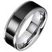 TJ Tom Jaxon Tom Jaxon heren ring Wolfraam Zwart Zilverkleurig Groef Glans-22mm