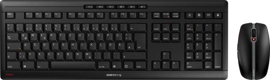CHERRY Stream Desktop Recharge Toetsenbord en Muis Set RF Draadloos Scandinavisch Zwart