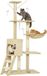 ZKOO B.V. Poteau griffoir avec niche, 4 jouets, troncs en sisal, grande plateforme, escalier, pour chats de moins de 5 kg, beige