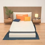 AILIME SRL Zaza-matras voor Frans bed, 120 x 190 cm, memory + waterfoam, hoogte 18 cm, Bayscent-overtrek