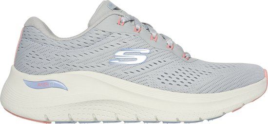 Skechers Arch Fit 2.0 - Big League Dames Sneakers - Lichtgrijs/Mutlicolour - Maat 37