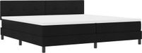 vidaXL Boxspring bed met LED-stripverlichting Zwart 200 x 200 cm Stof