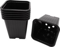 Season Deco Pots de culture - 14x - Noir - plastique - 9 x 9 x 9,5 cm - pots de bouturage