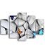 Homemania Wandafbeelding, vlinders, 5 dieren per woonkamer, meerkleurig, 95 x 0,3 x 60 cm, HM205MDF16, MDF