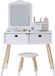 Buxibo Montessori Kaptafel - Kaptafelset Hout met Kruk en Spiegel - Kinder Bureau - Make Up Speelgoed Tafel - Wit