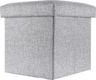 Merkloos Opvouwbaar Zitkubus - Multifunctioneel 30x30x30 cm in FELS GREY - Stoere Opbergkist en Voetensteun
