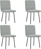 vidaXL Eetkamerstoelen set van 4 lichtgrijs fluweel