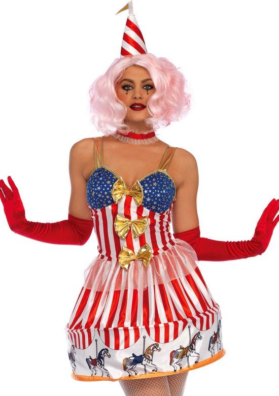Leg Avenue Carousel Clown - Clown Kostuum Vrouw - Maat S