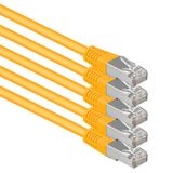 1aTTack.de 0,25m CAT6 LAN-netwerkkabel RJ45 1000 Mbit, 5 stuks - geel