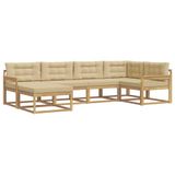 vidaXL Buiten bankenset 5 st Wit en Beige Polyester